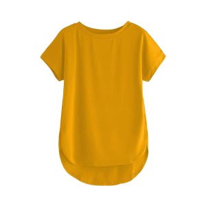 Women Solid Round Neck Cotton T-Shirt